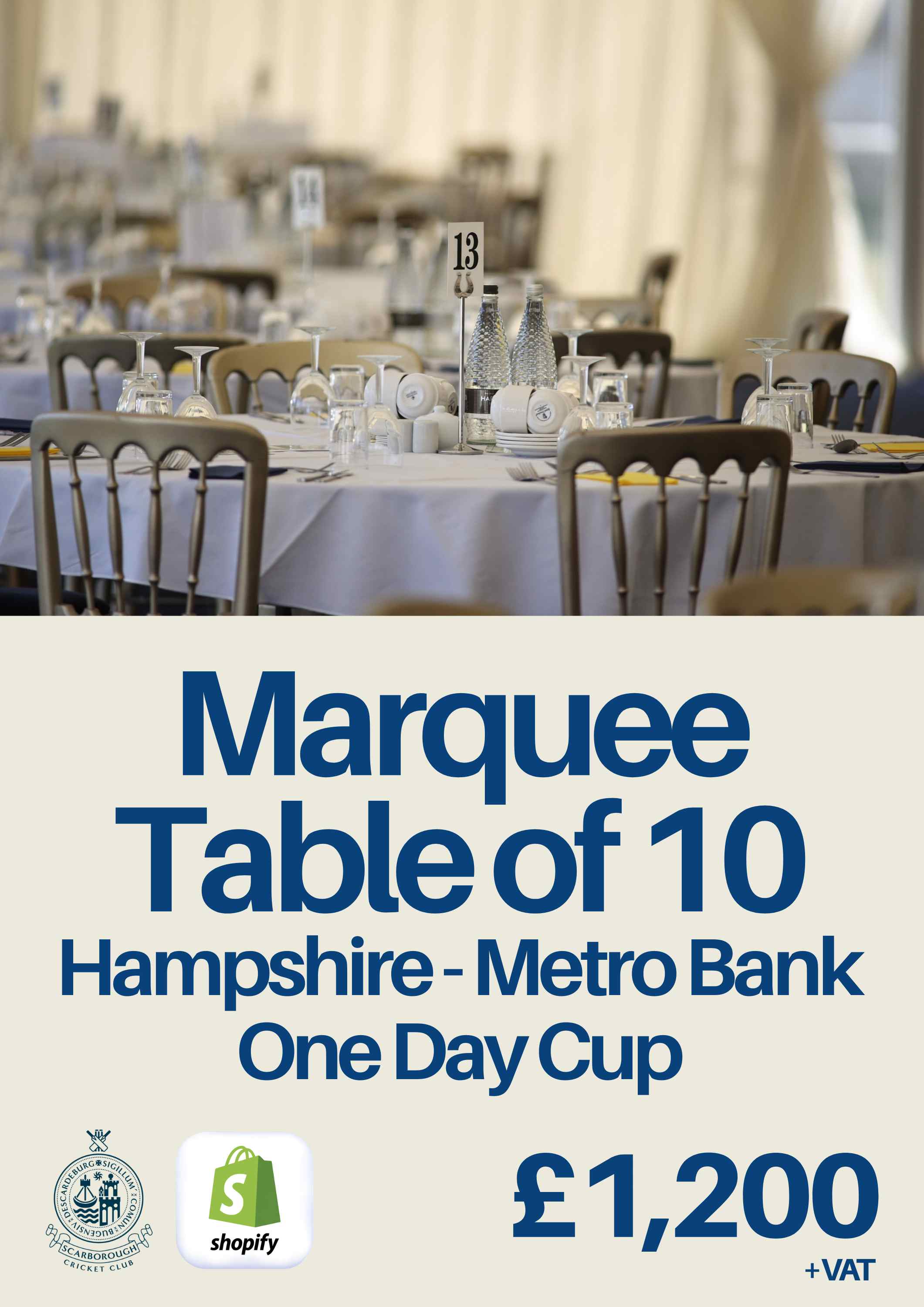 Marquee Table of 10 - Hampshire Metro Bank One Day Cup